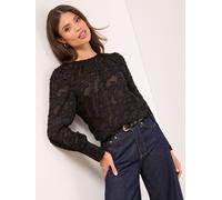 Lipsy Lipsy Black Burnout Blouse
