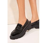 Lipsy Lipsy Black Faux Leather Patent Chunky Penny Loafers Black EU 39 (UK 6)