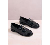 Lipsy Lipsy Black Gold Leopard Feature Slim Slip On Smart Loafers Black EU 39 (UK 6)