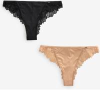 Lipsy Lipsy Black/Nude Brazillian Briefs 2 Pack