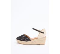 Lipsy Lipsy Black Polka Dot Standard Fit Closed Toe Summer Espadrille Wedge Heels