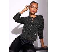 Lipsy Lipsy Black Sequin Buttoned Knitted Co Ord Cardigan