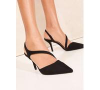 Lipsy Lipsy Black Standard Fit Asymmetric Strap Court Shoes Black EU 39 (UK 6)