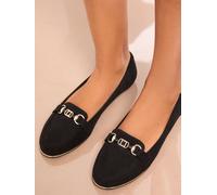 Lipsy Lipsy Black Standard Fit Faux Suede Snaffle Workwear Loafers Black EU 39 (UK 6)