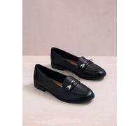 Lipsy Lipsy Black Standard Fit Snaffle Bar Faux Leather Loafers Black EU 40 (UK 7)