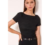 Lipsy Lipsy Black Textured Frill T-Shirt