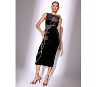 Lipsy Lipsy Black Velvet Embellished Sleeveless Column Midaxi Dress Black 8