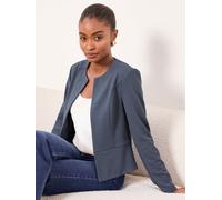 Lipsy Lipsy Blue Cropped Collarless Blazer