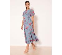 Lipsy Lipsy Blue Floral Woven Midi Dress Blue Floral EU 36 (UK 8)