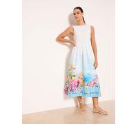 Lipsy Lipsy Blue Jersey Printed Hybrid Midi Dress Blue EU 36 (UK 8)