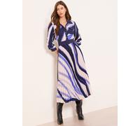 Lipsy Lipsy Blue Petite Woven Pleated Midi Shirt Dress Blue EU 46 (UK 18)