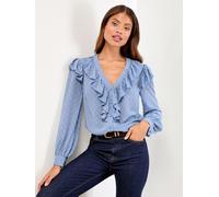 Lipsy Lipsy Blue Ruffle Blouse