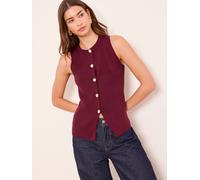 Lipsy Lipsy Burgundy Red Longline Knitted Sleeveless Waistcoat