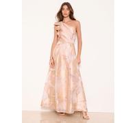 Lipsy Lipsy Champagne Gold Premium Jacquard One Shoulder Maxi Dress Champagne Gold EU 44 (UK 16)