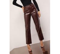 Lipsy Lipsy Cherry Red Faux Leather Straight Leg Trousers