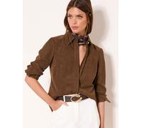 Lipsy Lipsy Chocolate Brown Cord Shirt Chocolate Brown EU 40 (UK 12)