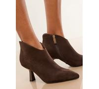 Lipsy Lipsy Chocolate Brown Standard fit Faux Suede Low Heel Ankle Kitten Heels