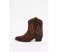 Lipsy Lipsy Chocolate Brown Standard fit Pull On Western Ankle Boots