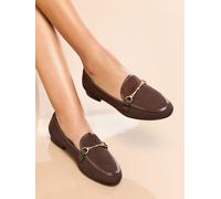 Lipsy Lipsy Chocolate Brown Standard Fit Snaffle Faux Leather Loafers Chocolate Brown EU 36 (UK 3)