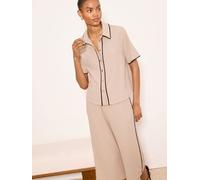 Lipsy Lipsy Crinkle Short Sleeve Shirt naturel FR 36 (EU 34)