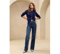 Lipsy Lipsy Dark Blue Mid Rise Wide Leg Jeans