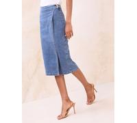 lipsy Lipsy Denim Wrap Midi Skirt bleu FR 40 (EU 38)