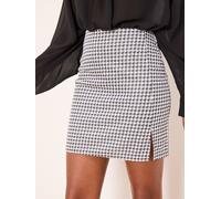 Lipsy Lipsy Dogtooth Check Split Side Mini Skirt Dogtooth Check EU 36 (UK 8)