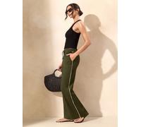 Lipsy Pantalon olive / blanc cassé, Taille 48
