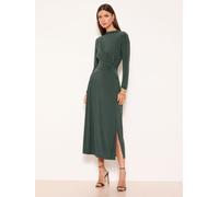 Lipsy Lipsy Forest Green Jersey Bodycon Knot Side Midi Dress Forest Green EU 42 (UK 14)