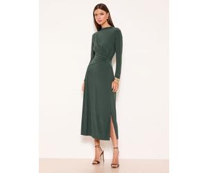 Lipsy Lipsy Forest Green Jersey Bodycon Knot Side Midi Dress Forest Green EU 44 (UK 16)