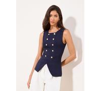 lipsy Lipsy Gilet Double boutonnage à faux boutons bleu FR 48 (EU 46)