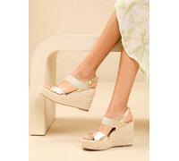 Lipsy Lipsy Gold Standard Fit Mid Elastic Square Toe Buckle Espadrille Wedges
