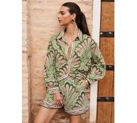 Lipsy Lipsy Green & Pink Tropical Printed Shorts Green & Pink EU 34 (UK 6)