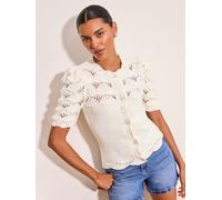 Lipsy Lipsy Ivory Knitted Scallop Detail Cardigan