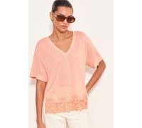 Lipsy Lipsy Jersey Lace Hem T-Shirt orange FR 42 (EU 40)