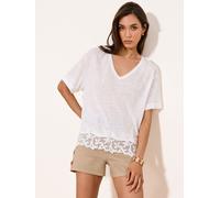 Lipsy Lipsy Jersey Lace Hem T-Shirt pâle FR 50 (EU 48)