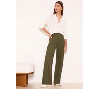 Lipsy Lipsy Khaki Green High Waist Wide Leg Trousers