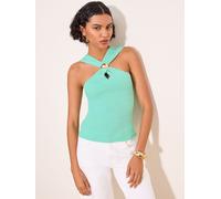 Lipsy Lipsy Knitted Halter Top vert FR 44 (EU 42)
