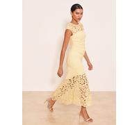 lipsy Lipsy Lace Hem Fit And Flare Midi Dress jaune FR 46 (EU 44)