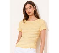 Lipsy Lipsy Lemon Yellow Textured Frill T-Shirt