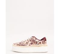 Lipsy Lipsy Leopard Print Chunky Lace Up Trainers With Whipstitch Detail