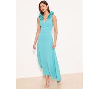 Lipsy Lipsy Light Blue Flower Trim V-Neck Skater Dress Light Blue EU 40 (UK 12)