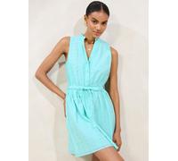 Lipsy Lipsy Mini robe-chemise sans manches avec ceinture à nouer Bleu 18