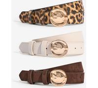 lipsy Lipsy Molten Hardware Ceintures 3 Pack Imprimé animal S-Medium (FR 38-44)