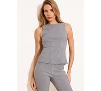 Lipsy Lipsy Monochrome Gingham Peplum Top