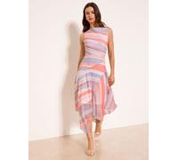 Lipsy Lipsy Multi Stripe Boat Neck Fit And Flare Midi Dress Multi EU 40 (UK 12)