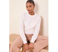 Lipsy Lipsy Multicolour With Wool Pointelle Stitch Long Sleeve Crew Neck Knit Jumper