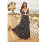 Lipsy Lipsy Navy Blue Polka Dot V-Neck Maxi Dress Navy Blue EU 34 (UK 6)