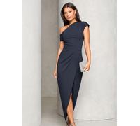 Lipsy Lipsy Navy Petite Off The Shoulder Gathered Waist Maxi Dress Navy EU 40 (UK 12)