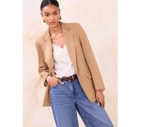 Lipsy Lipsy Neutral Brown Faux Suede Single Breasted Blazer